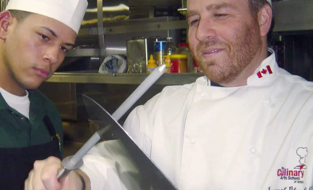 Honing a knife demonstration